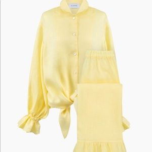 Rumba Linen Lounge Suit in Lemon